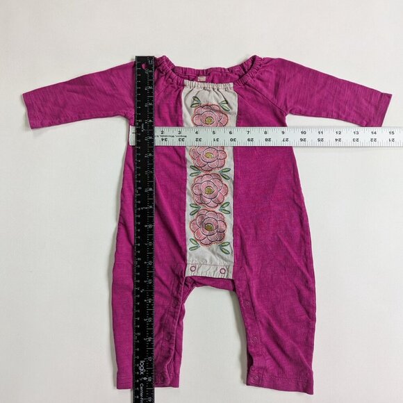 Tea Collection Bundle 3 Rompers Baby Girl 0-3 Months Pinks & Purples - Picture 6 of 14